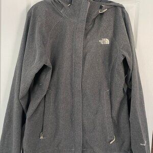 The North Face Heathered Gray Hyvent 2.5L Rain Jacket Wind Breaker M